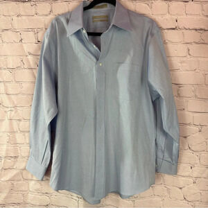 nordstrom traditional fit men's blue dress shirt 16.5 (M) 33 long sleeve preppy